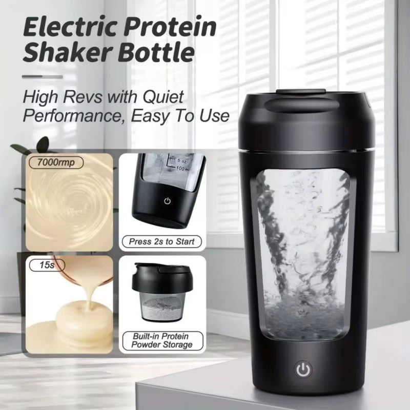 650ML Electric Mixing Cup Automatic Mini Portable Rechargeable Shaker Cup Sports Fitness Protein Powder Mixing Cup Mixer Bottle