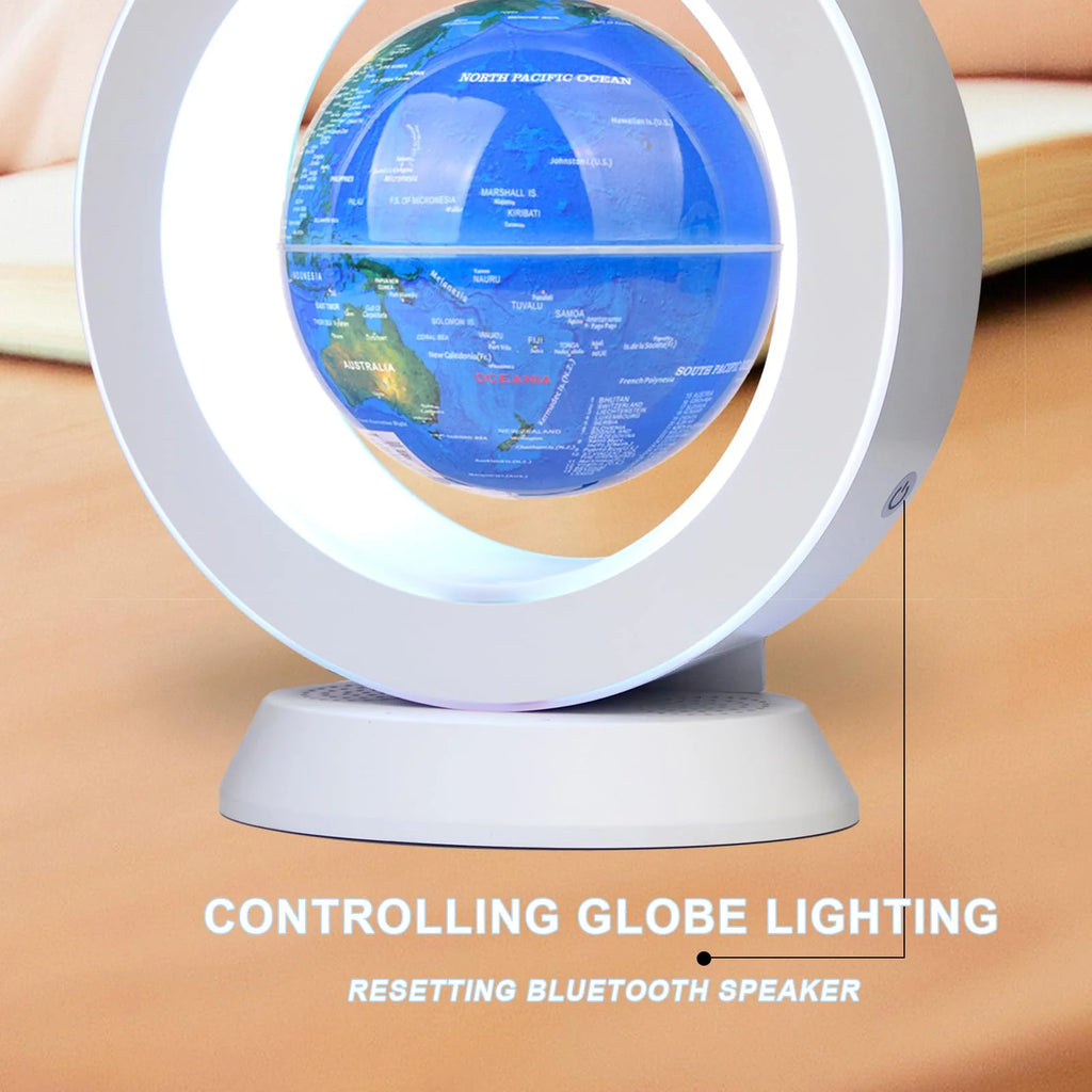 Magnetic Levitation Bluetooth Speaker Constellation Lamp Spinning Floating World Globe for Kids Learning or Men Boss Office Desk Accessories Decor,Cool Tech Gadgets Unique Desk Toy Gift for Teens